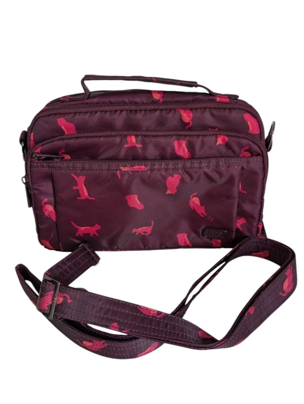 Lug Scoop Crossbody Bag Cats Orchid Pattern RFID Protection